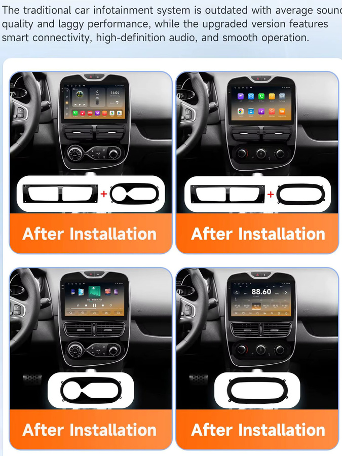 OSSURET Autoradio-Multimedia-Player für Renault Clio 4 2012–2019 mit GPS, 4G und Android Auto, Snapdragon 6115, Schwarz - Bild 6