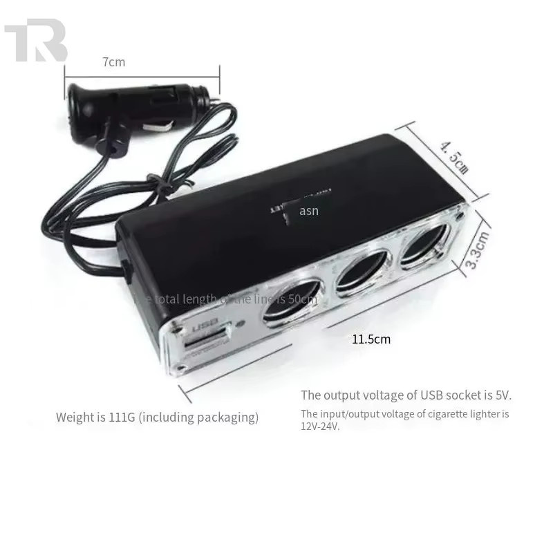 12-V-Autoladegerät-Adapter in Schwarz mit 3 Zigarettenanzünder-Buchsen und zwei USB-Anschlüssen inklusive QC- und PD-Schnellladung - Bild 5