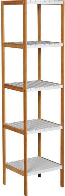 MSV Bambusregal mit 5 Ablagen in Braun, B/T/H: 34 x 33 x 140 cm - Bild 1