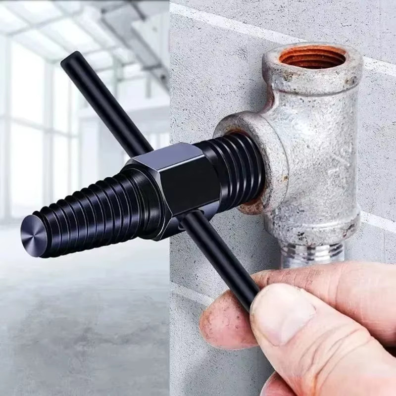 Doppelkopf-Schraubenausdreher-Set für Wasserhahn-Ventile und Sanitär-Werkzeugsatz zum Entfernen beschädigter oder gebrochener Schrauben in Schwarz - Bild 4