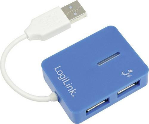 LogiLink UA0136 USB-Hub mit 4 USB-A Anschlüssen USB 2.0 480 MBit/s Blau - Bild 1