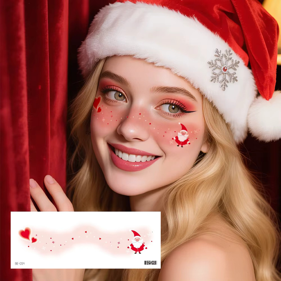 ROCOOART Temporäre Weihnachtstattoos für Damen, 4-Blatt, wasserfest - Bild 5