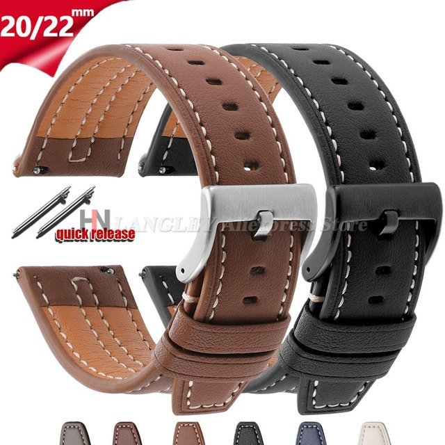 Uhrenarmband Rindsleder, Vintage, 22 mm, Unisex - Bild 1