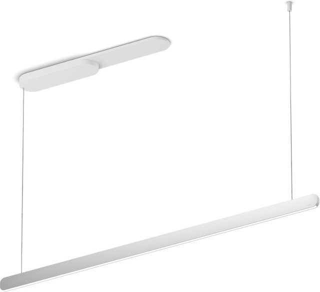 Occhio Mito linear volo 140 up LED-Pendelleuchte in Weiß matt mit silbernem Kopf, dimmbar mit Occhio air Modul und x-tra warm LED (2200K - 3500K) - Bild 1