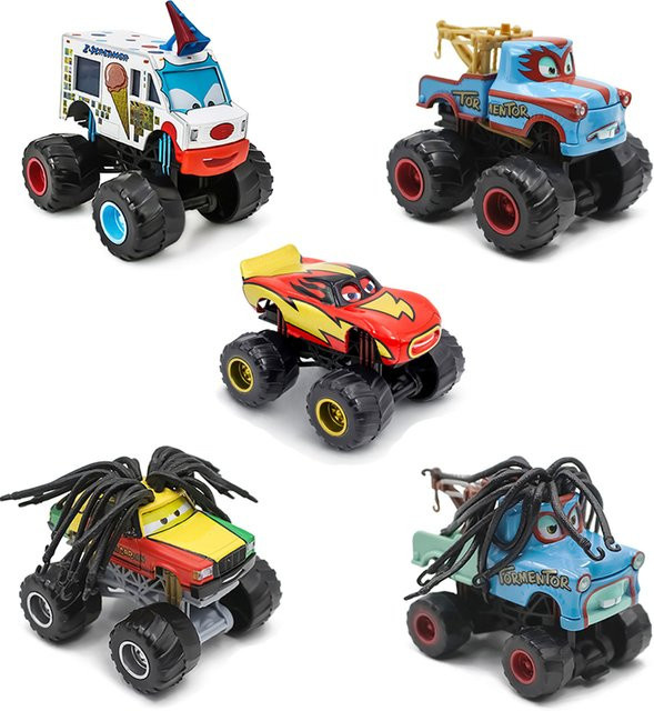 TAKARA TOMY Disney Pixar Cars Monster Truck Tormentor Mater Frightening McMean Lightning McQueen I-Screamer Wrestler, Modellautos - Bild 1