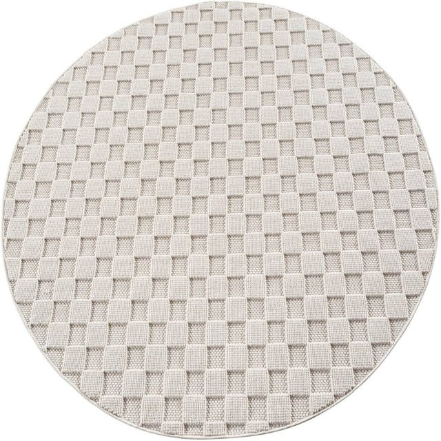 Ayyildiz Kurzflorteppich Helix rund in Creme, Durchmesser: 160 cm - Bild 1