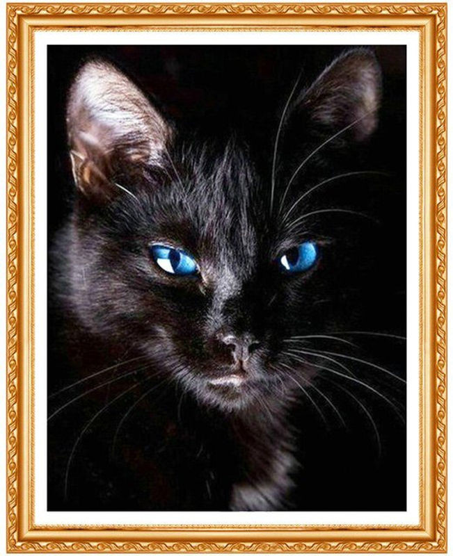 FIYO Diamond Painting Set Mysteriöse Schwarze Katze Weihnachten Dekoration B/H: 20 x 30 cm - Bild 1