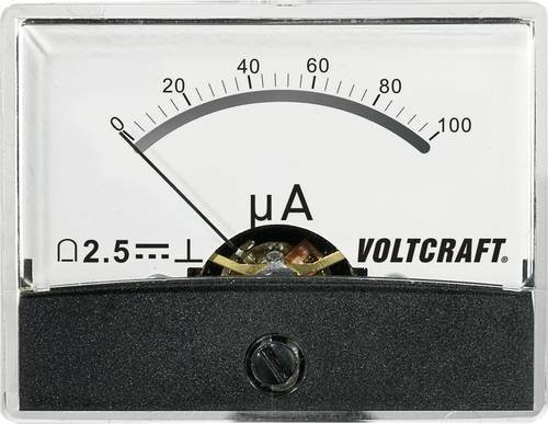 Voltcraft AM-60X46/100µA/DC Einbau-Messgerät mit 100 µA Drehspule in Weiß - Bild 1