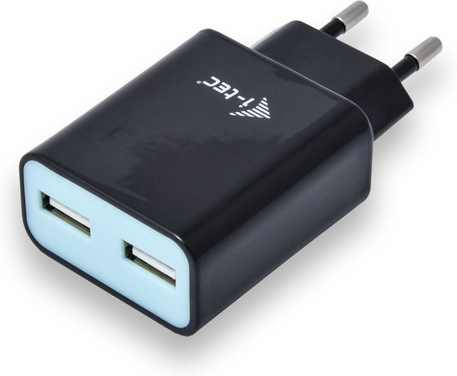 i-tec Power Charger mit 2x USB-A Anschlüssen 2,4A in Schwarz - Bild 1
