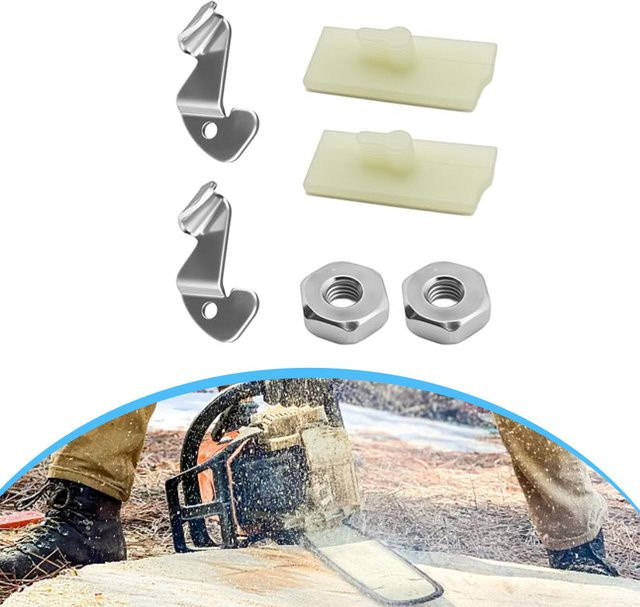 DAZZLEEX Stoßleisten-Kit mit Ketten-, Fang- und Stangenmuttern für MS440 MS460 MS660 Kettensägen, Silber - Bild 1