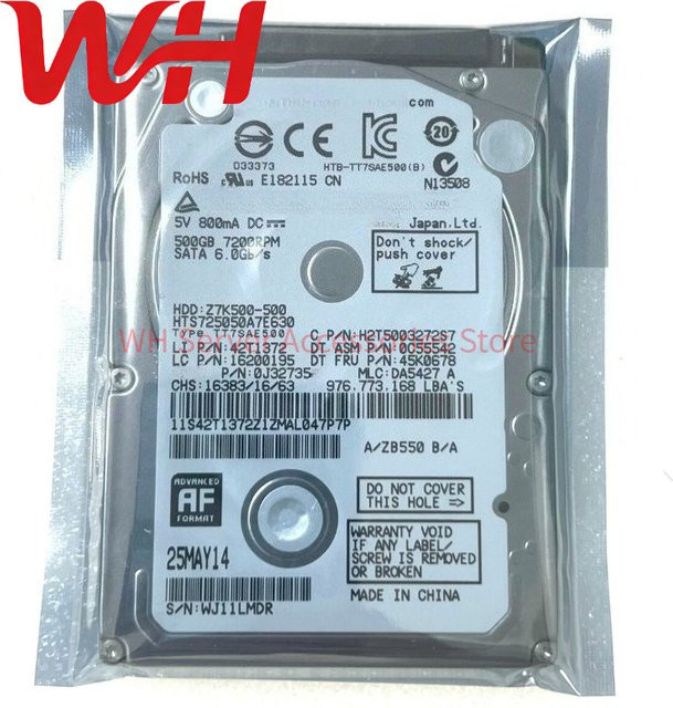 HGST Interne Laptop-HDD 500GB SATA 6Gb/s 2,5-Zoll Festplatte 7200RPM 32MB Cache in Silber - Bild 1