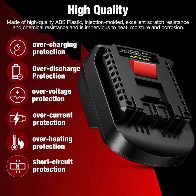 ALASICKA Akku-Adapter PAR20BOS in Schwarz zur Nutzung von Parkside 20 V Li-Ionen-Akkus mit Bosch BAT 18 V Li-Ionen-Elektrowerkzeugen - Bild 5