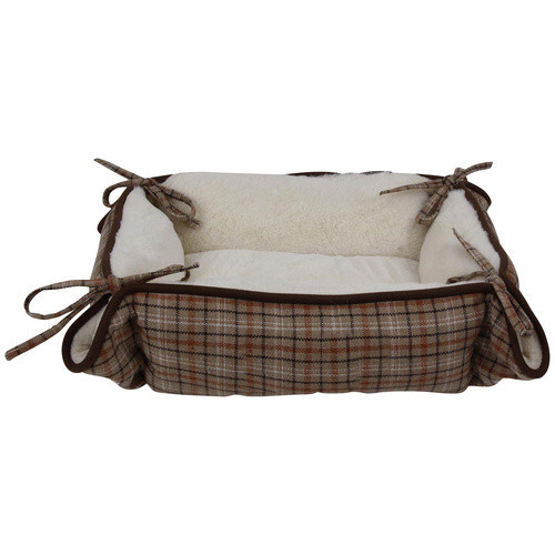 Heim Haustierdecke Classic Schottenmotiv in Braun/Beige, wandelbar als Bett, B/T/H: 80 x 60 x 8 cm - Bild 2