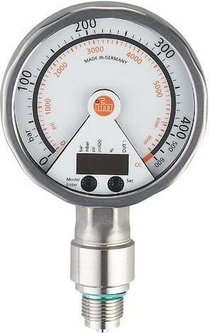 Ifm Electronic Drucksensor PG2450 in Silber, Messbereich 0 psi bis 5800 psi, M12 Anschluss, 1 Öffner, 1 Schließer, Analog - Bild 1