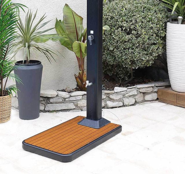 Ubbink Solaris 2 in 1 Bodenplatte für Solar Gartendusche aus Teak - Bild 1