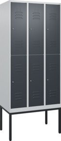 C+P Doppelstock-Spind Classic PLUS mit 3 Abteilen, Gestell, Anthrazitgrau, H x B x T: 212 x 90 x 50 cm - Bild 1