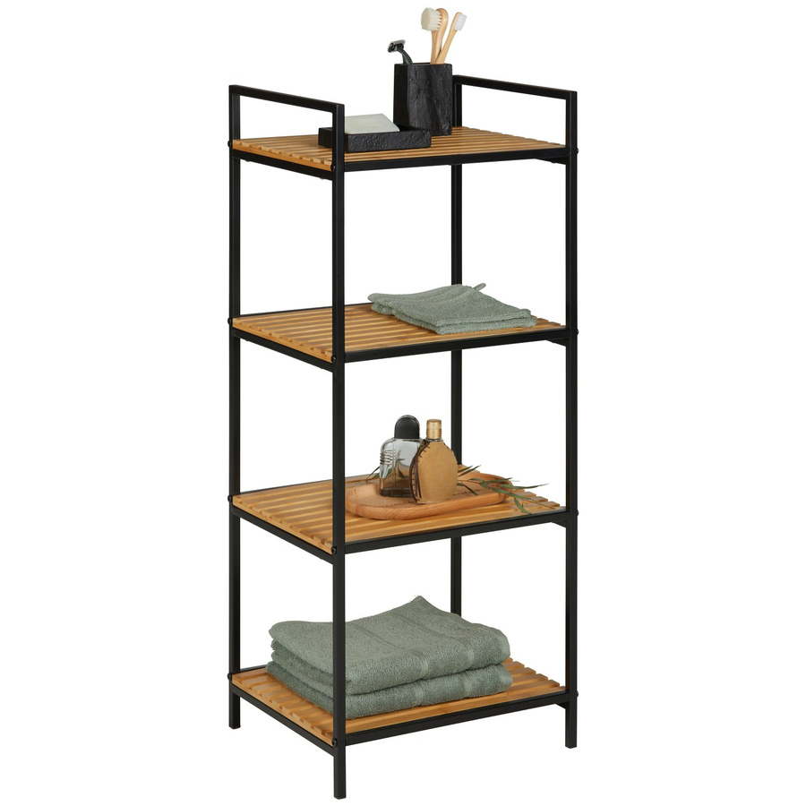 Mömax Regal Azra II in Naturfarben und Schwarz aus Bambus und Metall, B/T/H: 95,0 x 32,5 x 39,0 cm - Bild 2