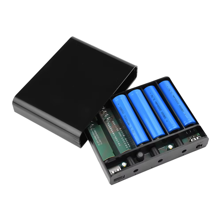 Power Bank Box für 6x18650 Batterien mit 5V 9V 12V Ausgang in Schwarz als USV unterbrechungsfreie Stromversorgung für Handy, Tablet und Modem - Bild 6