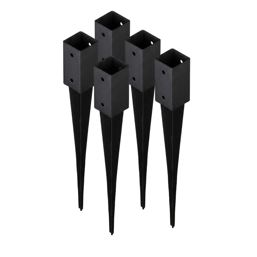 HOLLMAX 5er Set Einschlaghülse für Vierkantpfosten, Schwarz, 71 mm - Bild 2