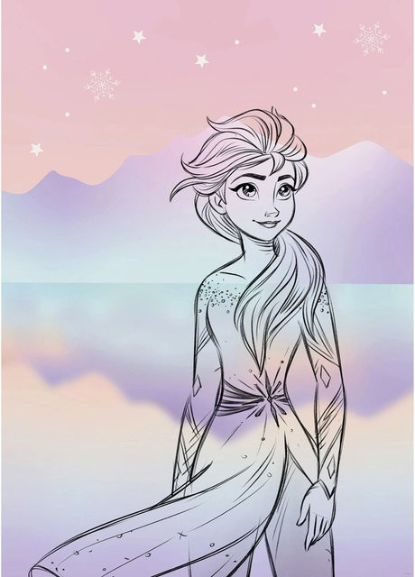 Komar Wandbild Disney Frozen Pastell Lights in Lila, B: 50 cm, H: 70 cm - Bild 1
