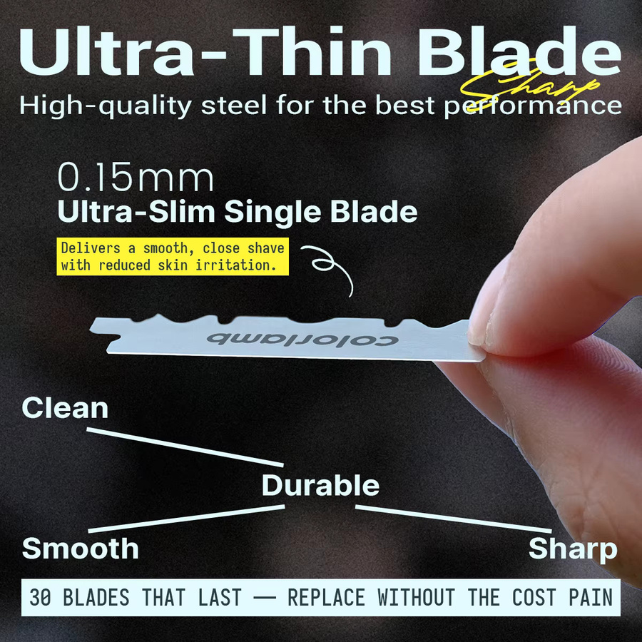 Colorlamb Metall-Sicherheitsrasierer, Herren, Zinklegierung, 30 Klingen - Bild 5