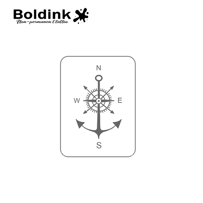 Boldink Temporäres Tattoo Compass Anchor, wasserfest, semipermanent - Bild 3