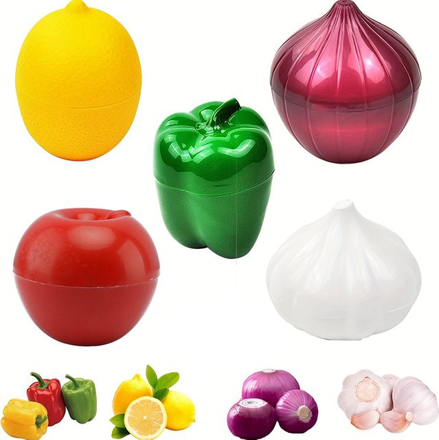 YOCITY Lebensmittelbox aus Kunststoff als versiegelter Organizer für Gemüse wie Zwiebeln, Knoblauch und grünen Pfeffer zur frischen Aufbewahrung - Bild 1