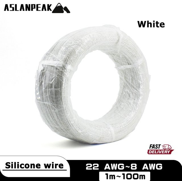 ASLANPEAK Silikondraht Elektrokabel Weiß 22-8AWG - Bild 1