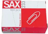 Sax Büroklammern 233 aus Metall in Silber, 100 Stück pro Packung - Bild 1