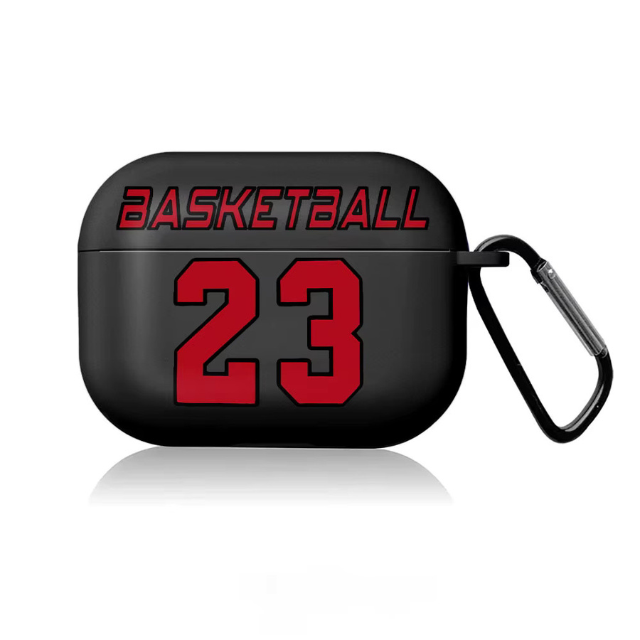 Schutzhülle im Basketball Nr. 23 Design für Apple AirPods 1, 2, 3, 4 und Pro 1, 2, 3 in Schwarz - Bild 5