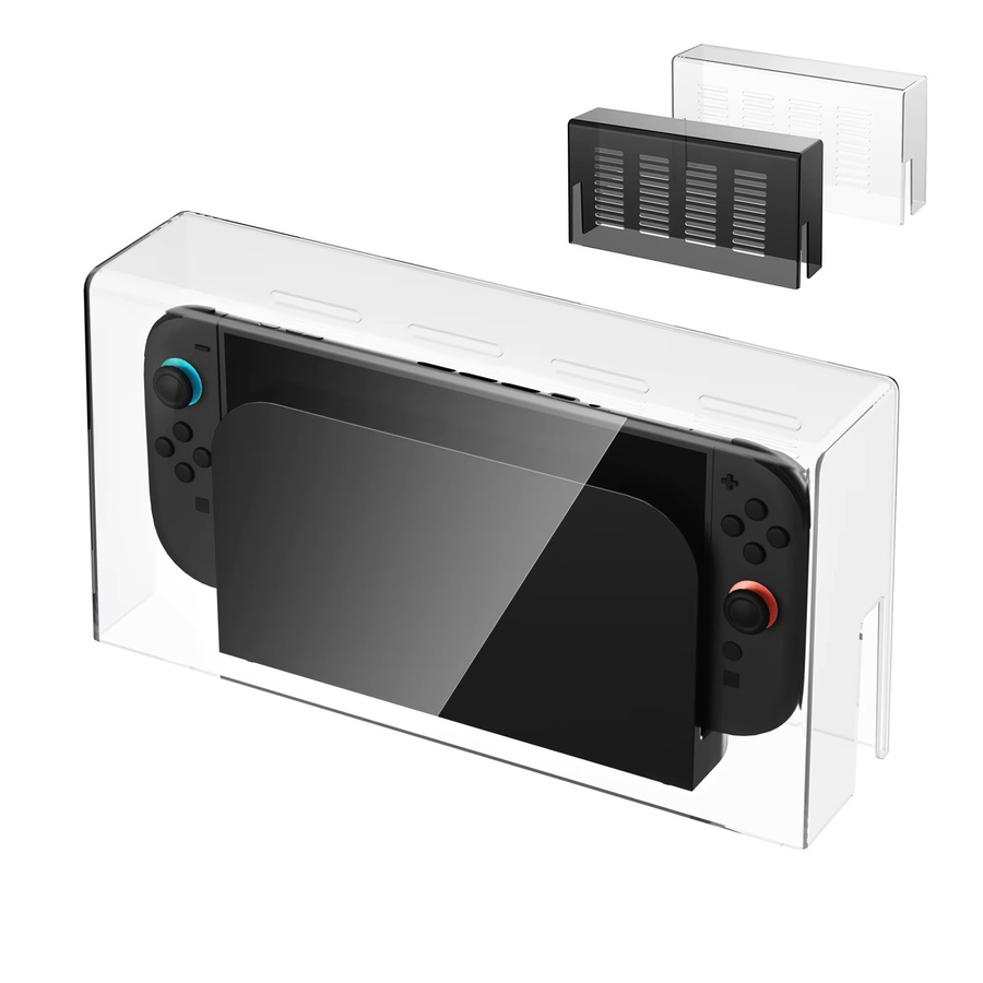 VGBUS Sakura Display-Box Staubschutzabdeckung für Nintendo Switch 2 Dock, Acryl-Hartcover in Transparent/Blau - Bild 2