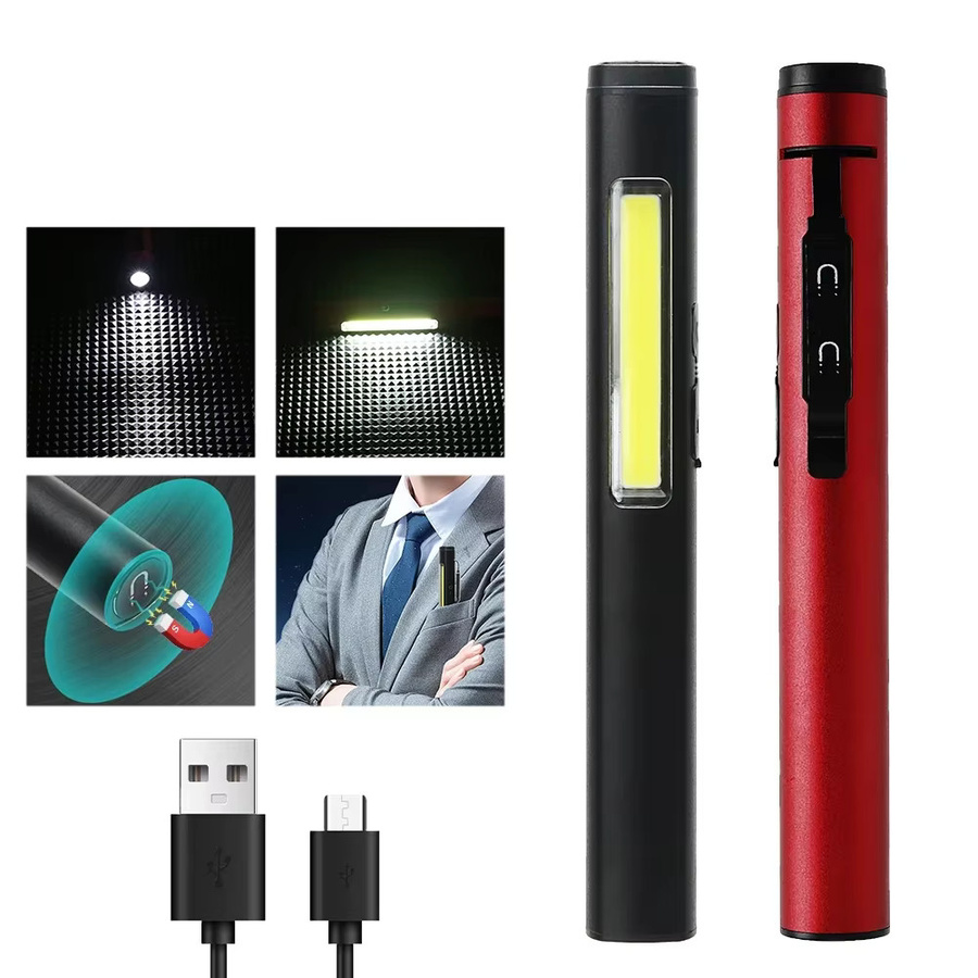 LONGRIVER Mini LED XPE COB Flutlicht Taschenlampe mit 300lm, USB wiederaufladbar, mit Magnet und Schlüsselbund-Funktion - Bild 3