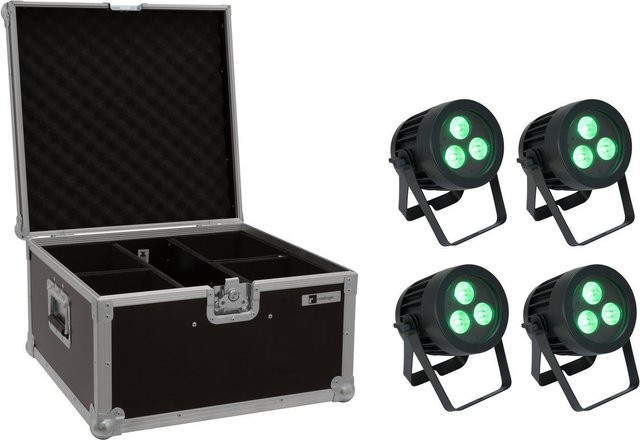 EUROLITE LED IP PAR Set mit 4x QCL Spots 3x8W in Schwarz inklusive Case - Bild 1