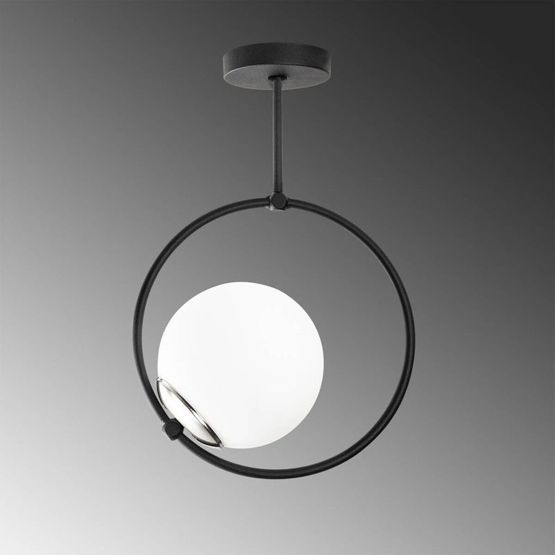 Opviq Deckenleuchte Dolunay Pendelleuchte aus Metall in Schwarz und Weiß mit E27 Fassung, B/H/T: 15 x 39 x 15 cm - Bild 3