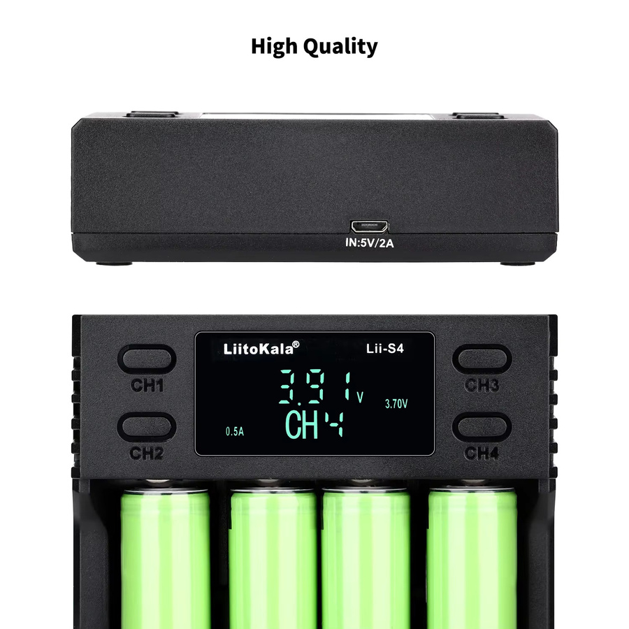 LiitoKala Intelligentes Batterieladegerät für Lithium-Ionen und Nickel-Wasserstoff Akkus in Schwarz (18650, 26650, 21700, AA, AAA) - Bild 6