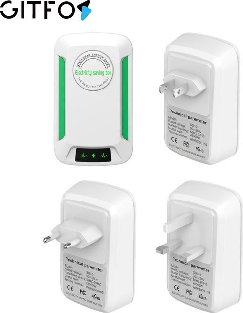 GITFOS Stromsparer Energiespargerät 90V-250V in Weiß für Zuhause und Büro - Bild 1