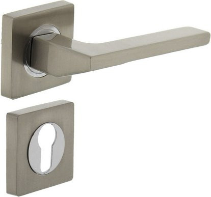 Intersteel Türdrücker Ben Rosetten aus Zamak in Silber Matt B/H: 55 x 55 mm mit PZ-Rosetten - Bild 1