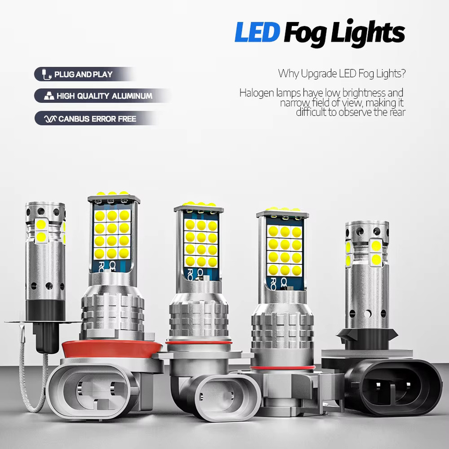 2 Stück LED-Nebelscheinwerfer Glühbirnen Set in Silber mit Canbus-System für H11 H8 H16 JP 9006 HB4 H10 9145 PSX24W 2504 H3 881 H27W als Tagfahrlicht-Zubehör - Bild 2