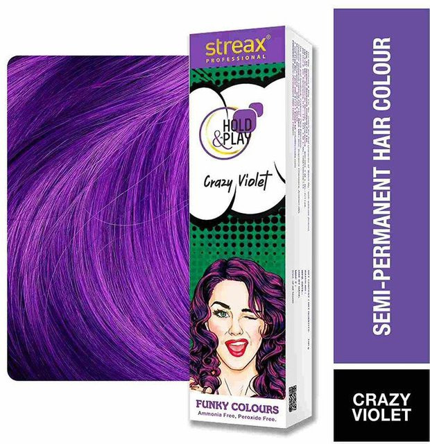 Streax Professional Crazy Violet Semi-permanente Haarfarbe, 100 ml - Bild 1