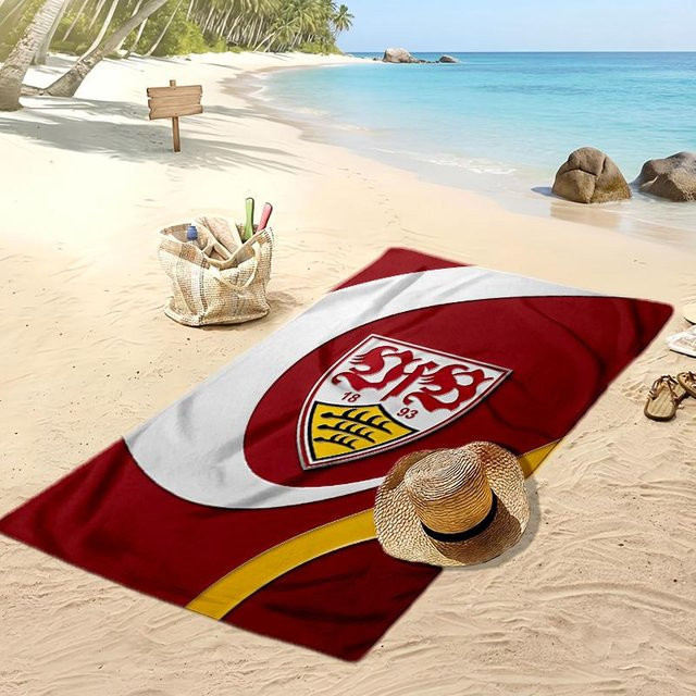 VfB Stuttgart Fußball Strandtuch WildHue B, rot, B/H: 80 x 160 cm - Bild 1