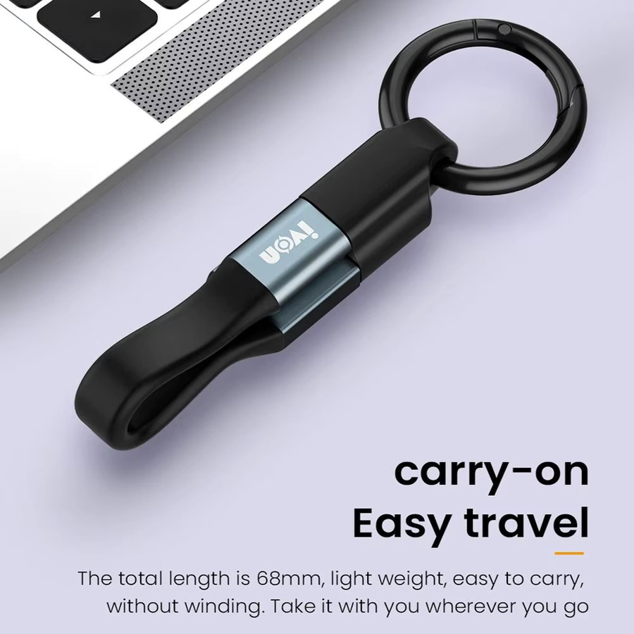 MIIQNUS USB-Datenkabel als Schlüsselbund für Smartphone und Tablet mit USB-C, Micro-USB und USB-A in Schwarz und Gold - Bild 4