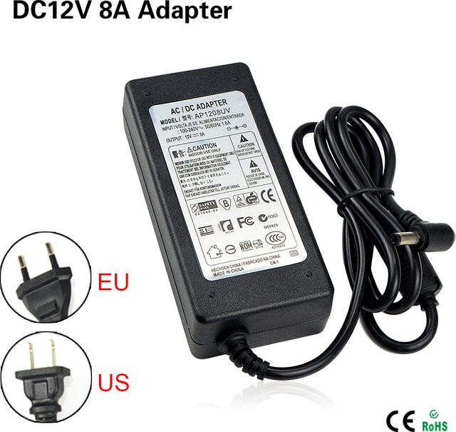 Guillermo Netzteil AC 100-240V zu DC Adapter-Stecker mit EU-Stecker Typ 12V 1A, Schwarz - Bild 1