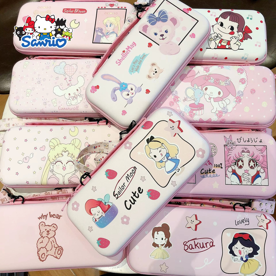 Sanrio Cartoon Umhängetasche für Nintendo Switch NS, OLED und Lite aus stoßfester PU-Hartschale - Bild 1