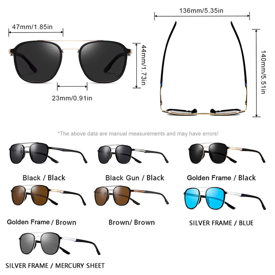 CRIXALIS Sonnenbrille, Herren, Vollrand, Schwarz, Metall, polarisiert - Bild 2