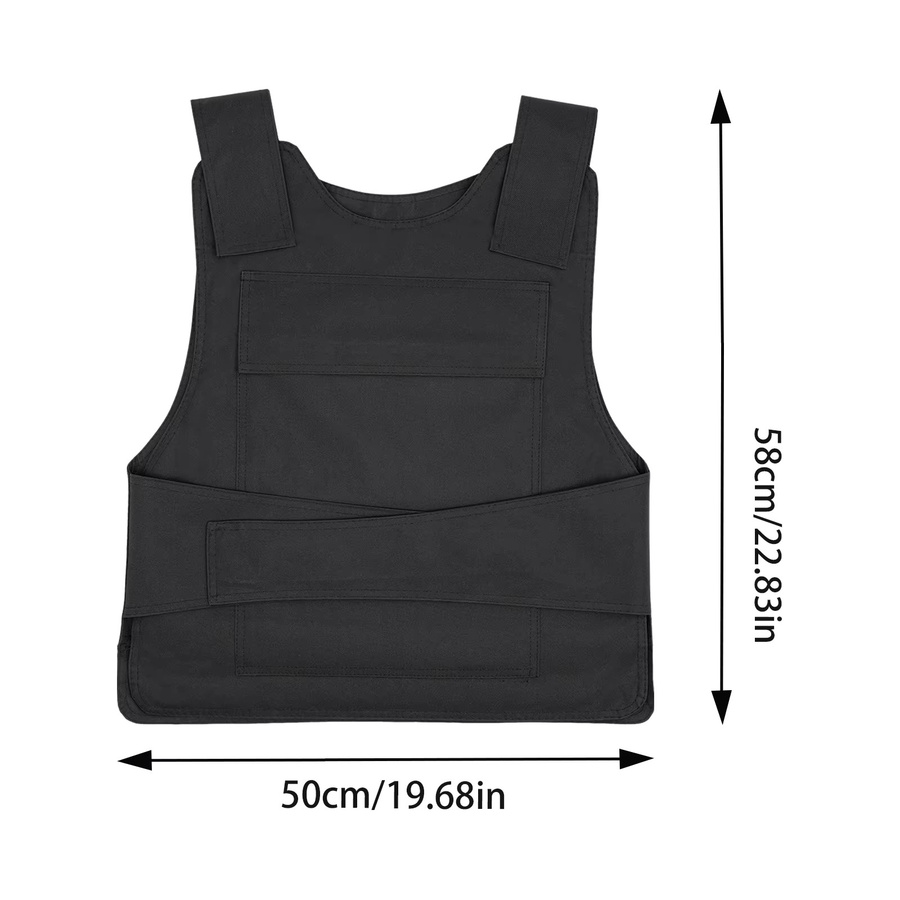 Anti-Stich-Schutzset aus Manganstahl mit Weste und Handschuhen, verstellbar, Schwarz - Bild 5