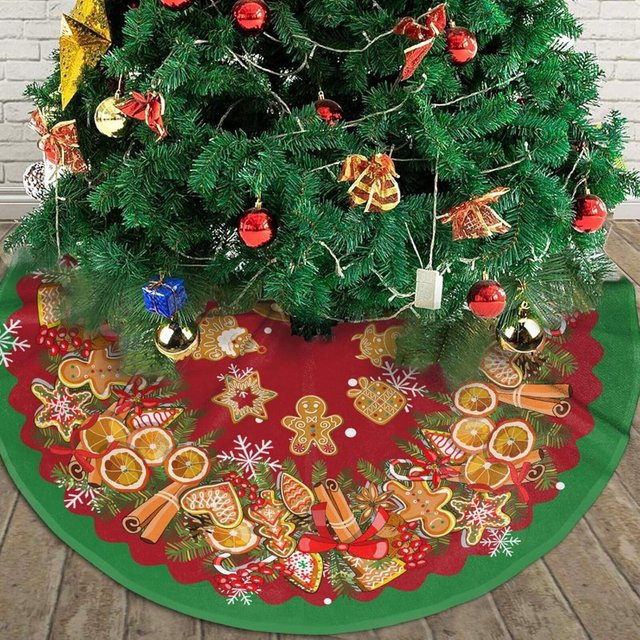 VIKAMA Weihnachtsbaumrock Lebkuchenmann in Mehrfarbig für deine Weihnachtsdekoration innen und außen - Bild 1