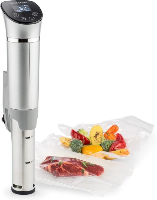 Klarstein Quickstick Flex Sous-Vide Stick mit 3D-Zirkulation, 1300W, Timer und IPX7 Schutz, Silber - Bild 1