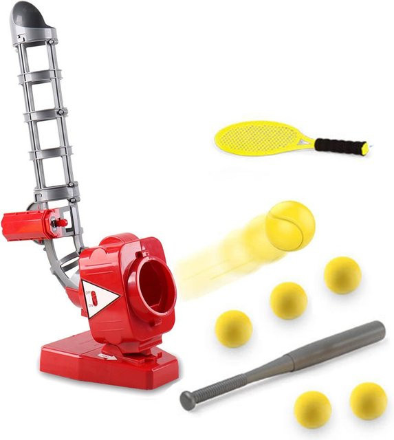 TOMTOP JMS 2 in 1 Baseball und Tennis Pitching Machine Automatische Pitcher Outdoor Sport Spiele rot Set - Bild 1