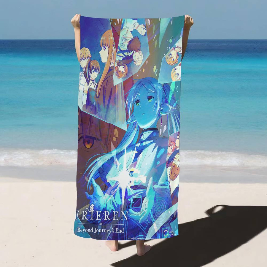 Ka Chen Muxi Frieren Anime Strandtuch für Kinder aus Mikrofaser, B: 40 cm, H: 60 cm - Bild 4