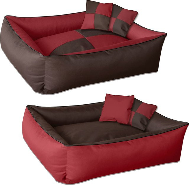 BedDog 2in1 Hundebett und Hundesofa mit Rand in kariertem Design, waschbar - Bild 1